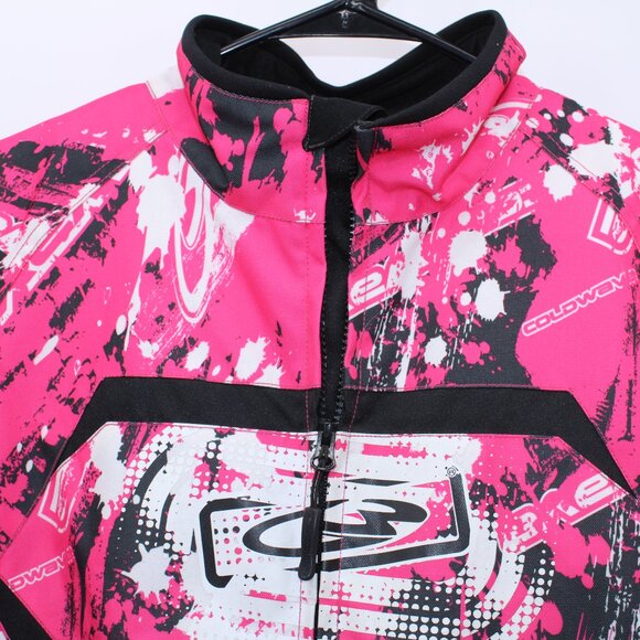 Coldwave Ladies Snowmobile Jacket Pink Black White Splatter Print Size SM - Picture 3 of 15